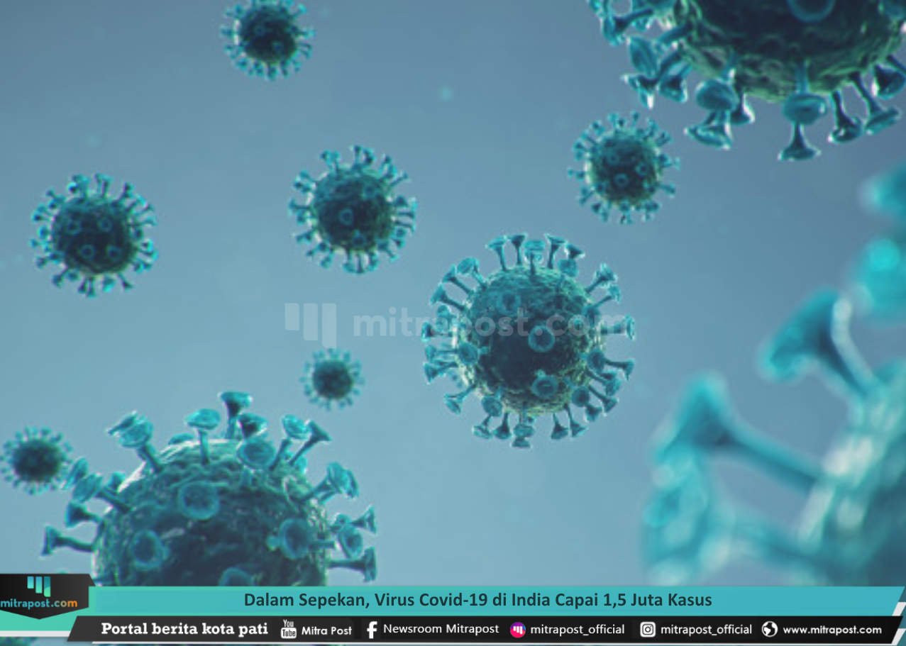 DALAM SEPEKAN, VIRUS COVID-19 DI INDIA CAPAI 1,5 JUTA KASUS