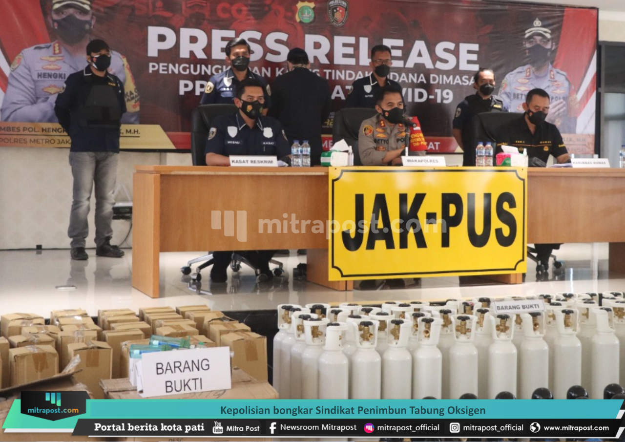 KEPOLISIAN BONGKAR SINDIKAT PENIMBUN TABUNG OKSIGEN