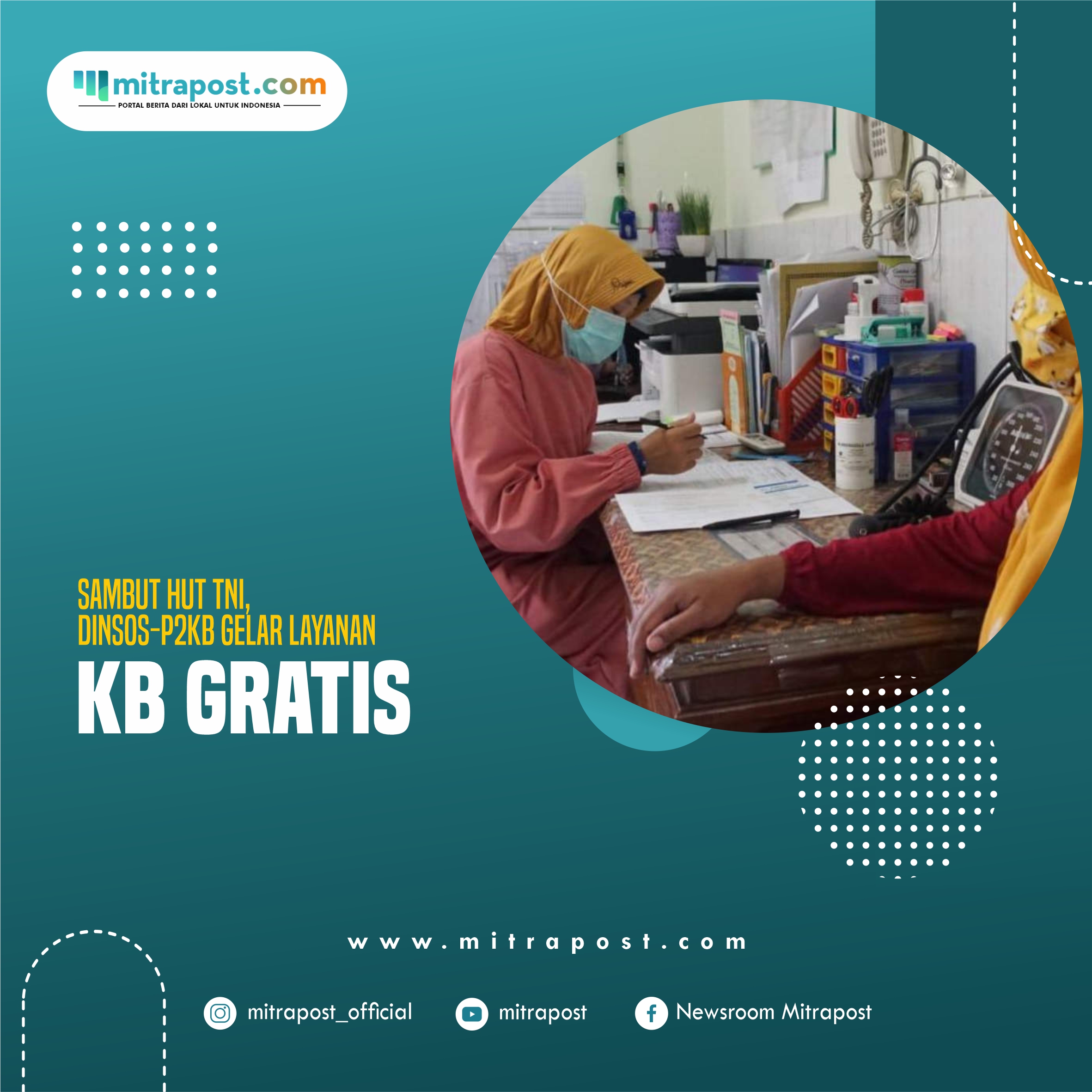 Sambut HUT TNI, Dinsos-P2KB Gelar Layanan KB Gratis
