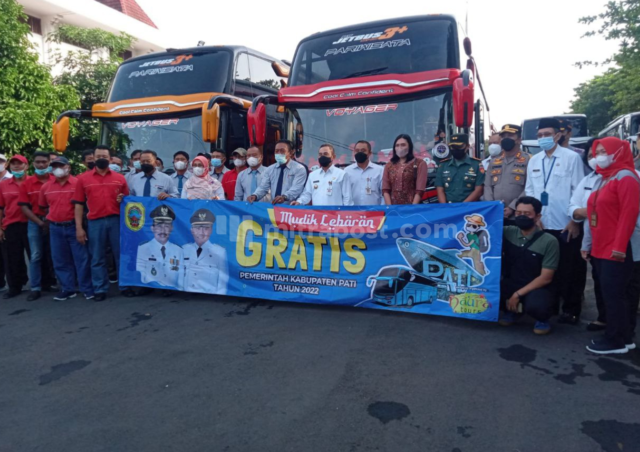 10 Armada Mudik Gratis Pemkab Pati Dilepas Pagi Ini
