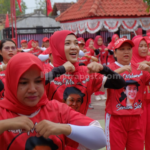 Semarakkan Piala Puan Maharani, DPC PDIP Pati Gelar Senam Sicita di 23 Titik