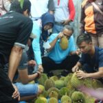 Foto: Antuasias Pembeli memilih buah durian/palevioletred-jellyfish-458835.hostingersite.com/Istimewa