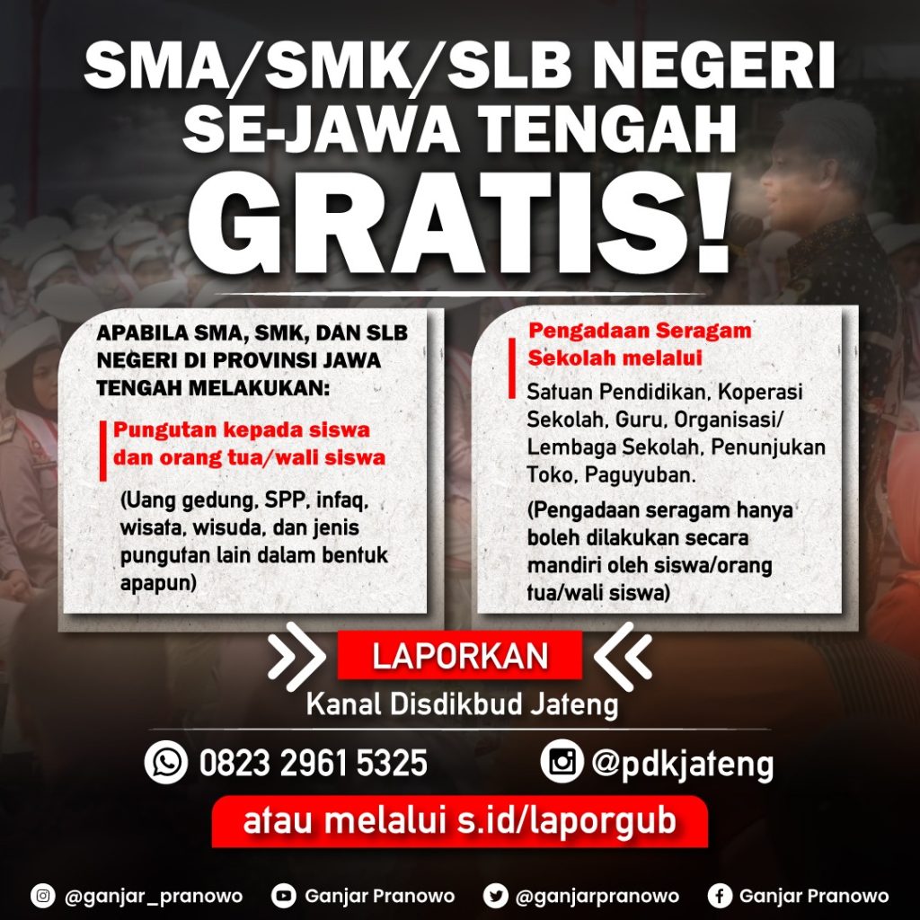 Pemprov Jateng Buka Kanal Aduan Praktik Pungli di Sekolah