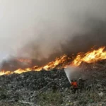 Foto: Kebakaran di TPA Jatibarang (Sumber: istimewa)