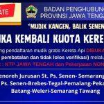Badan Penghubung Jateng Kembali Buka Kuota Mudik Gratis Hari Ini