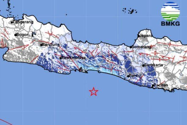 Foto: Lokasi gempa Cilacap (Sumber: bmkg)