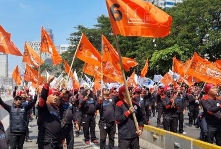 Demo Buruh di Patung Kuda (Dok. Istimewa)