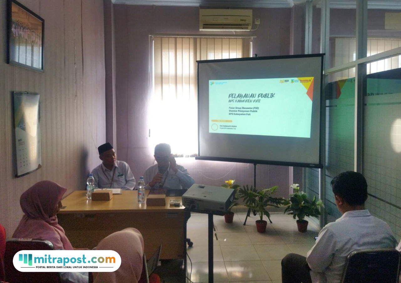 Foto : Kegiatan FGD di Badan Pusat Statistik Kabupaten Pati, Selasa siang (Sumber. palevioletred-jellyfish-458835.hostingersite.com/ Ilham)