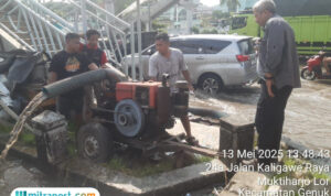 Pompa portable untuk mempercepat surutnya genangan/istimewa