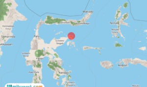 Lokasi titik gempa bumi Kabupaten Banggai Kepulauan, Sulsel/BMKG